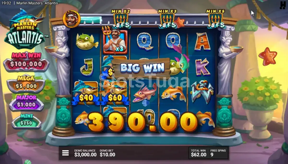 Grande vitória na Marlin Masters Atlantis com multiplicador alto no bonus