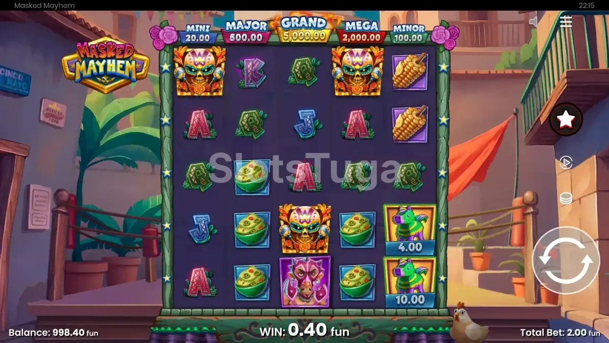 Jogo base da slot Masked Mayhem da Push Gaming