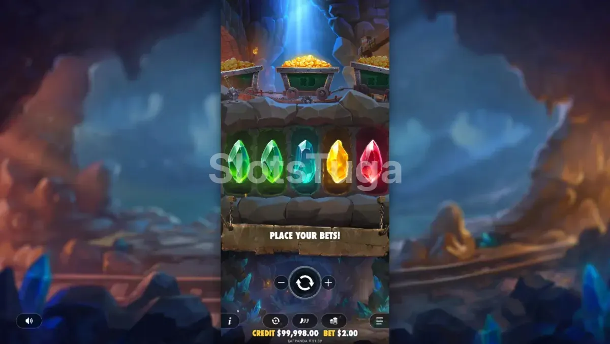 Tela principal da slot Master Gems com os rolos em exibição