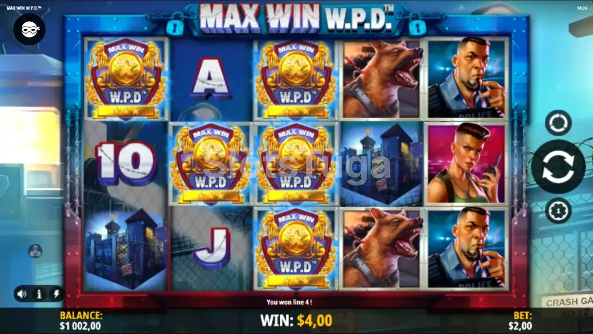Tela principal do jogo Max Win W.P.D com os rouleaux em destaque
