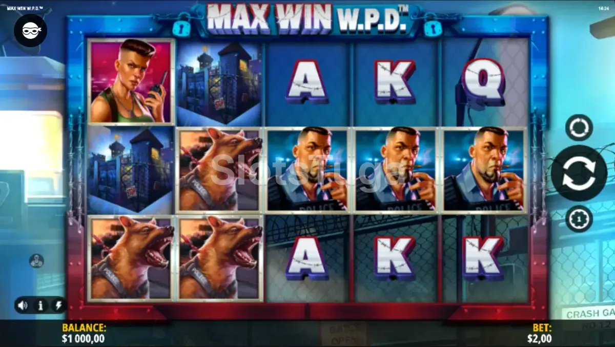 Segunda visão da jogabilidade da Max Win W.P.D durante uma rodada em andamento
