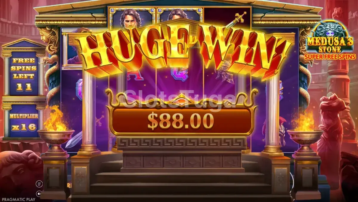 Big win no Medusa's Stone com multiplicadores acumulados e combinação vencedora