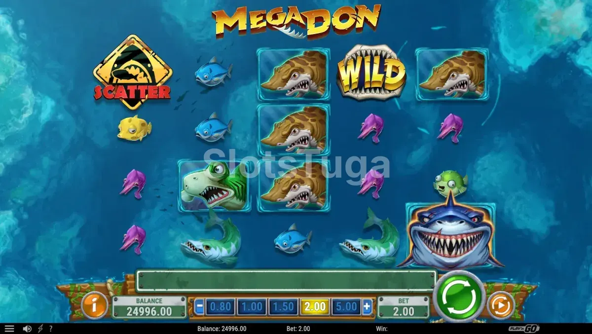 Rodadas de bônus Shark Feast ativadas na Mega Don