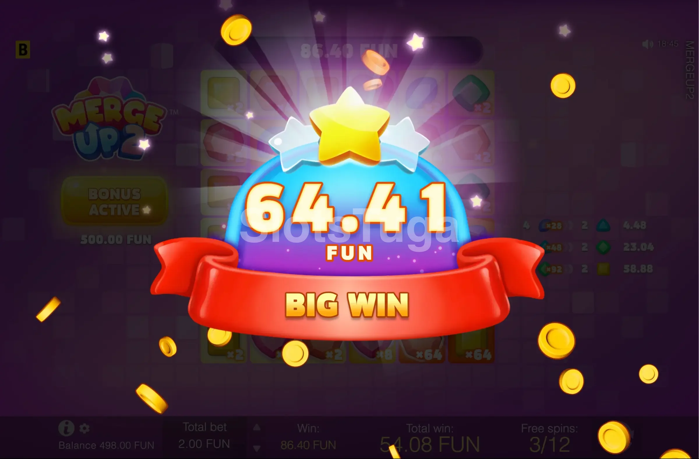 Grande vitória registrada no Merge Up 2 com multiplicador alto