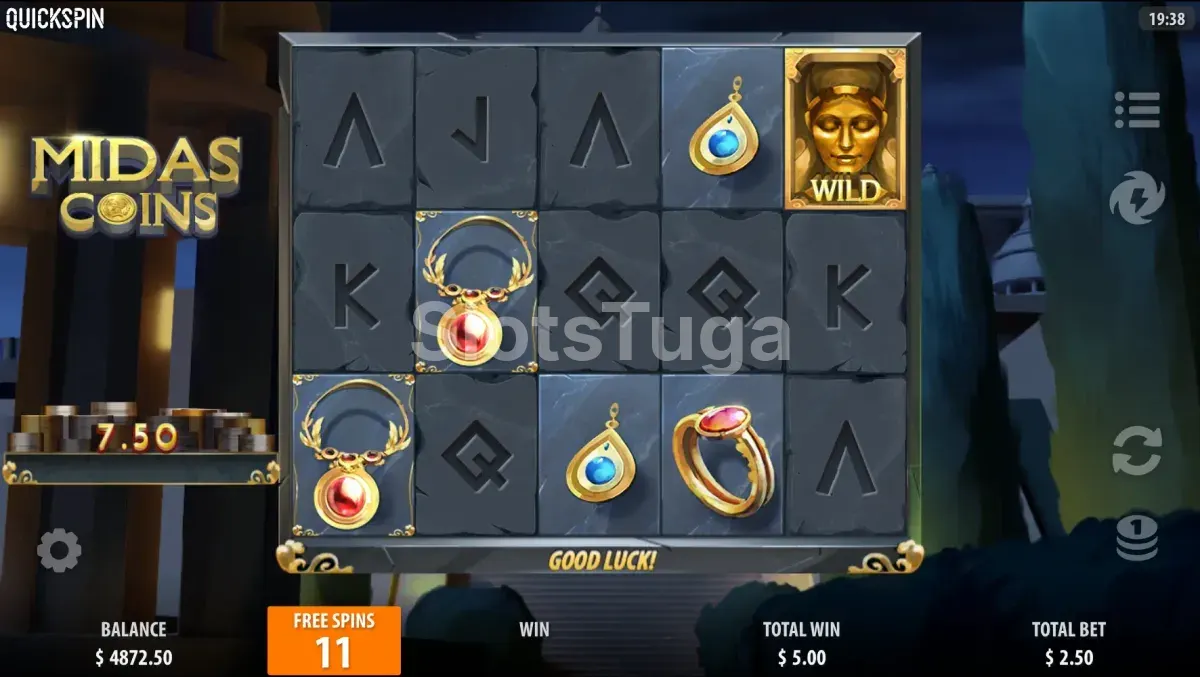 Rodadas grátis da Midas Coins da Quickspin
