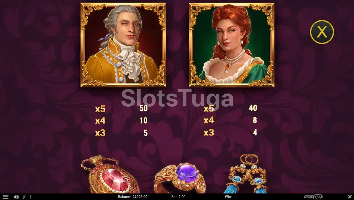 Tabela de pagamentos da slot Midnight Gold com todos os símbolos