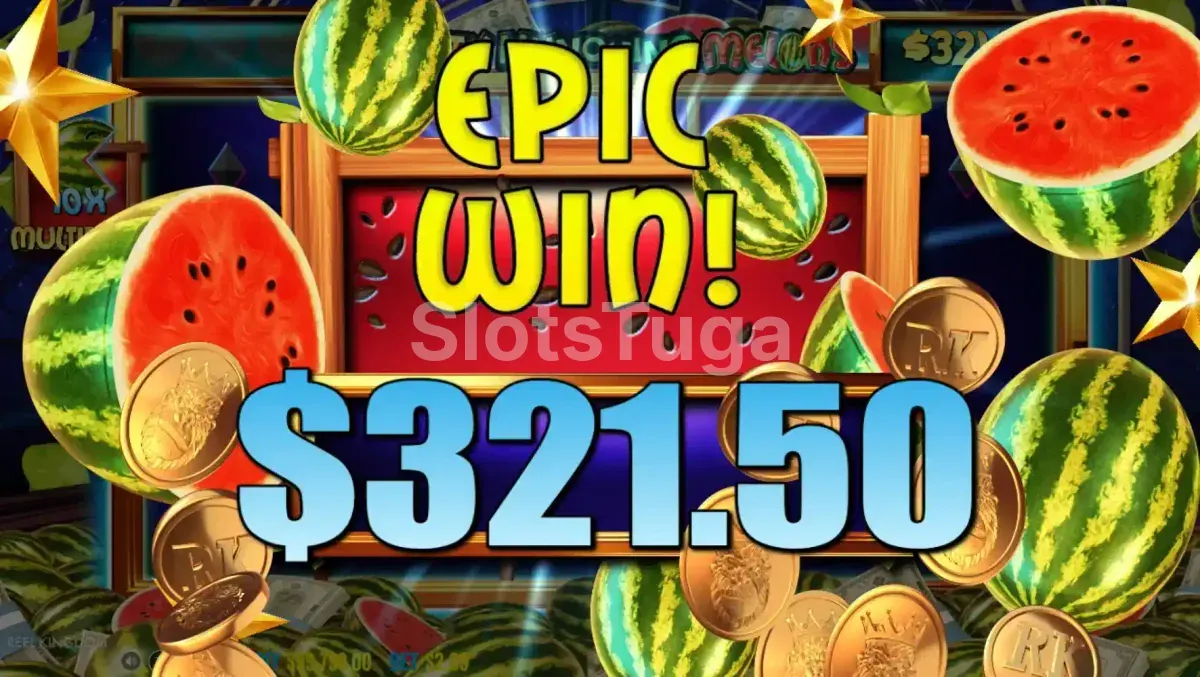 Grande vitória registrada na slot Mighty Munching Melons durante sessão de jogo