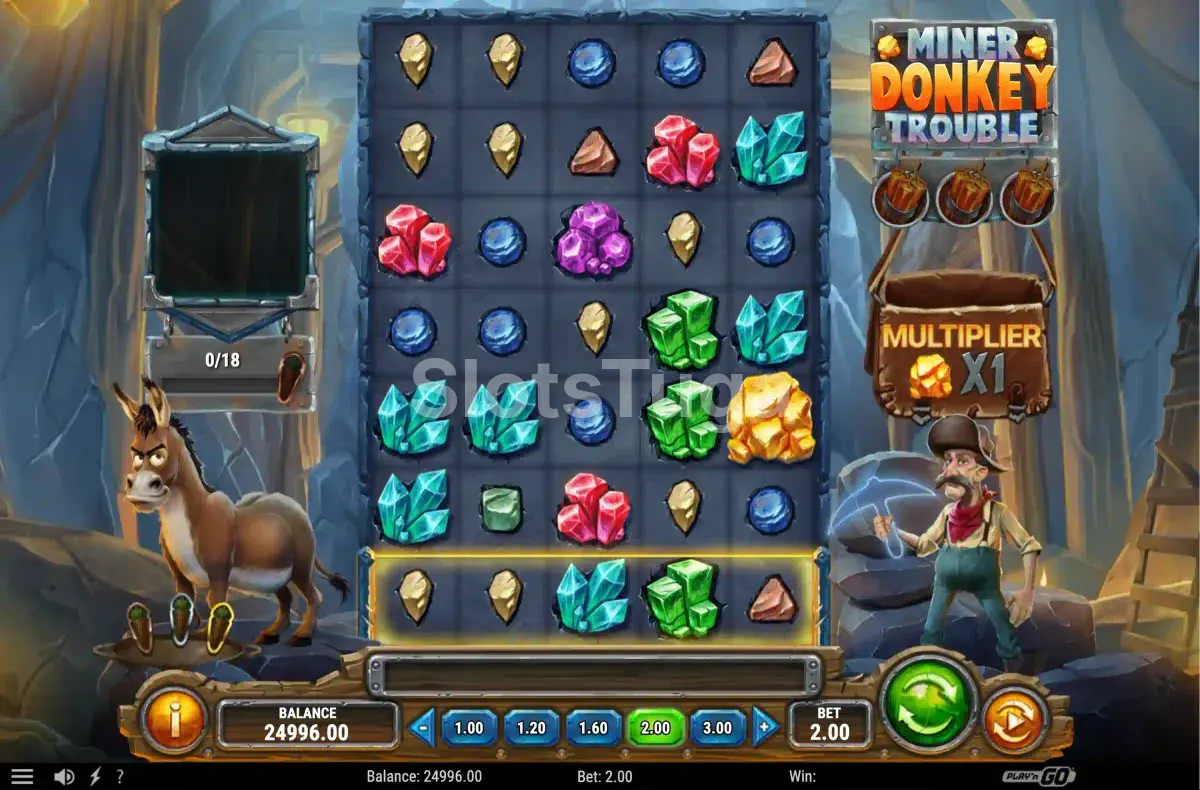 Segunda tela do jogo base do Miner Donkey Trouble