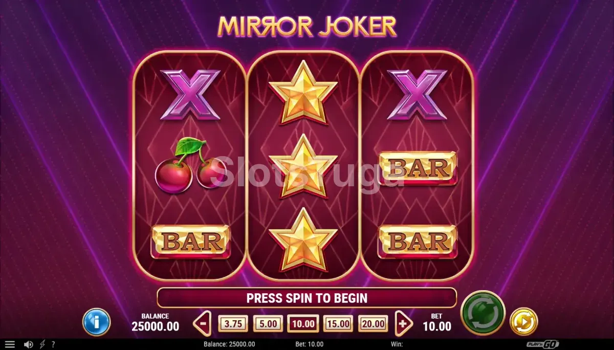 Jogo base da Mirror Joker com símbolos clássicos de frutas