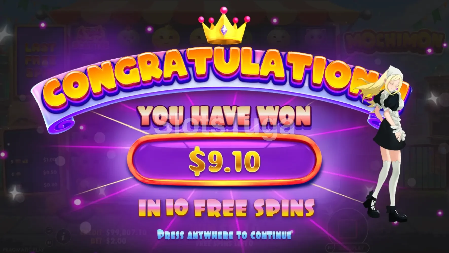 Grande vitória na slot Mochimon com multiplicadores ativos