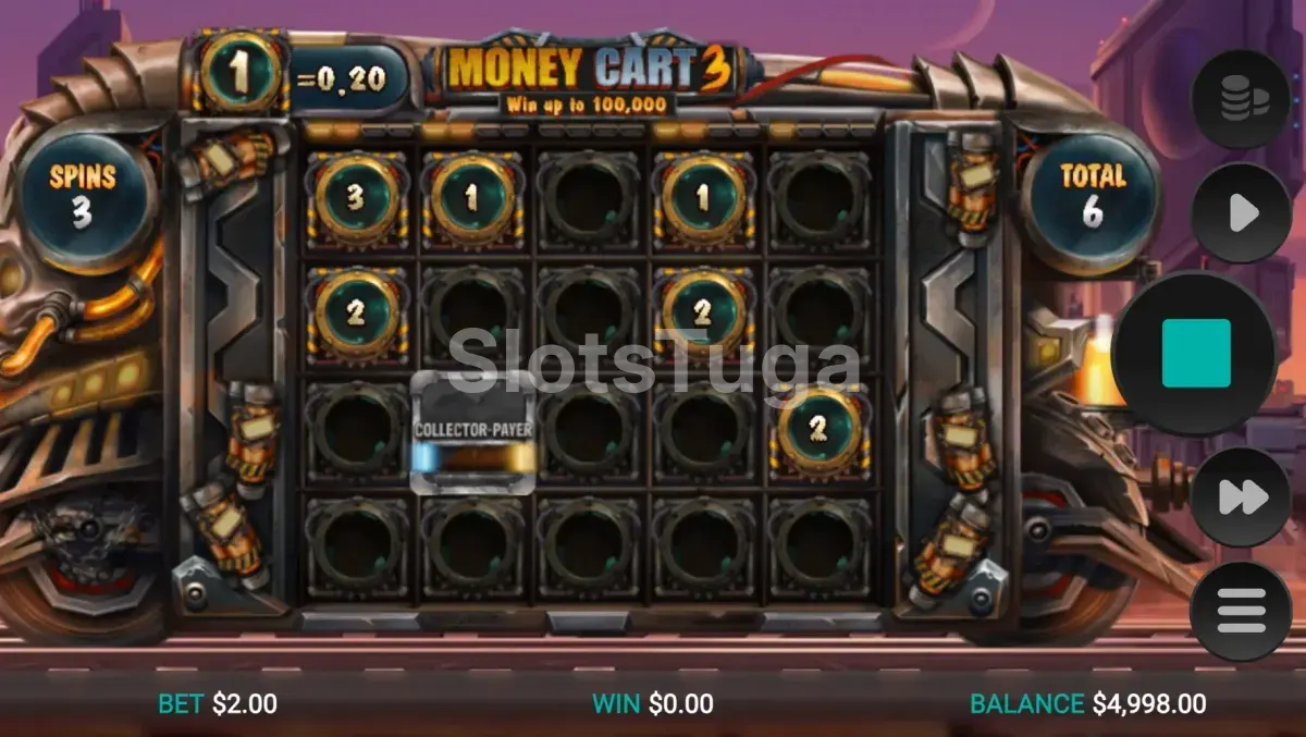 Rodadas de bônus em ação na Money Cart 3