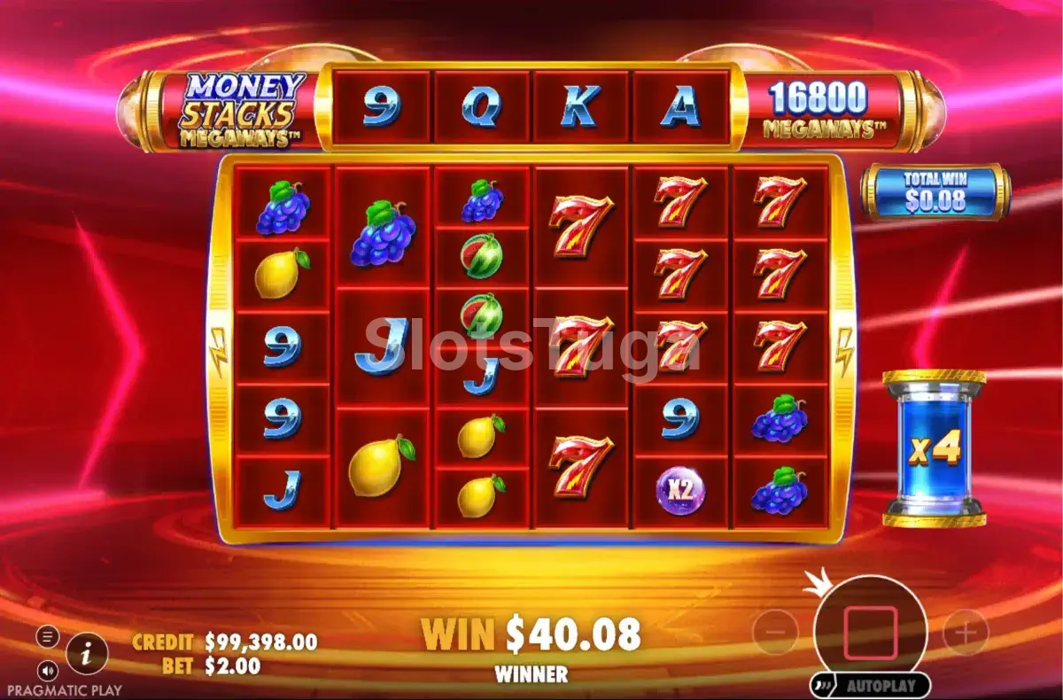 Rodada de giros grátis ativada na slot Money Stacks Megaways