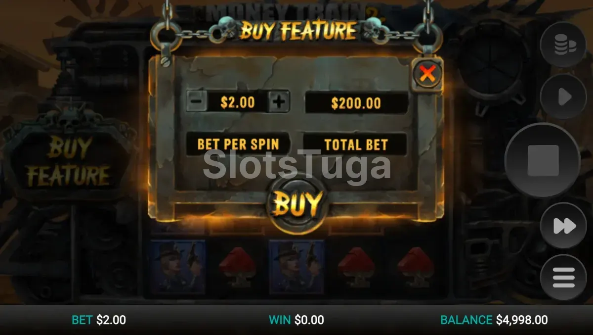 Função Bonus Buy disponível no Money Train 2