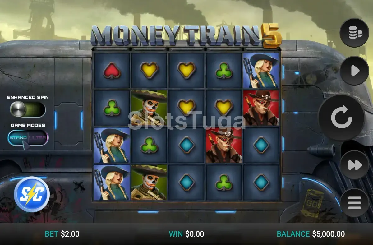 Grelha base de Money Train 5 em modo Standard