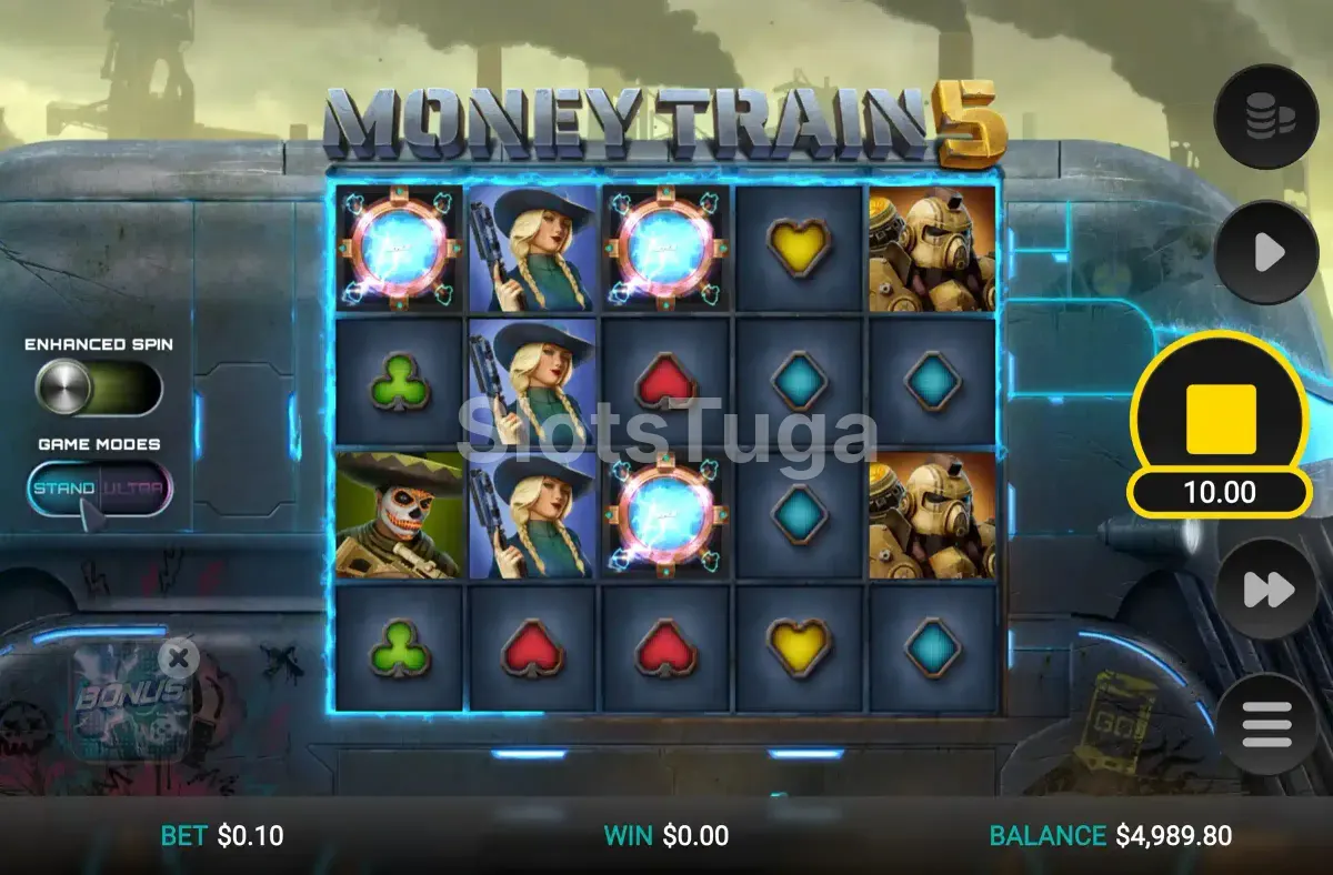 Símbolos scatter de Money Train 5 antes dos free spins