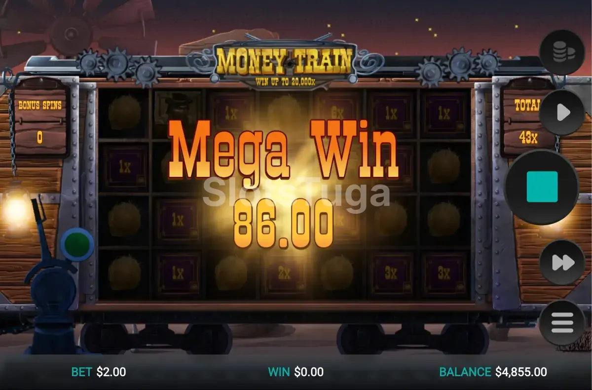 Grande vitória no Money Train com multiplicadores acumulados