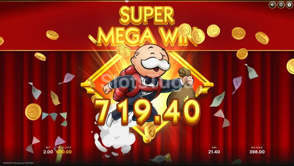 Big win na Monopoly Money Line com multiplicadores altos