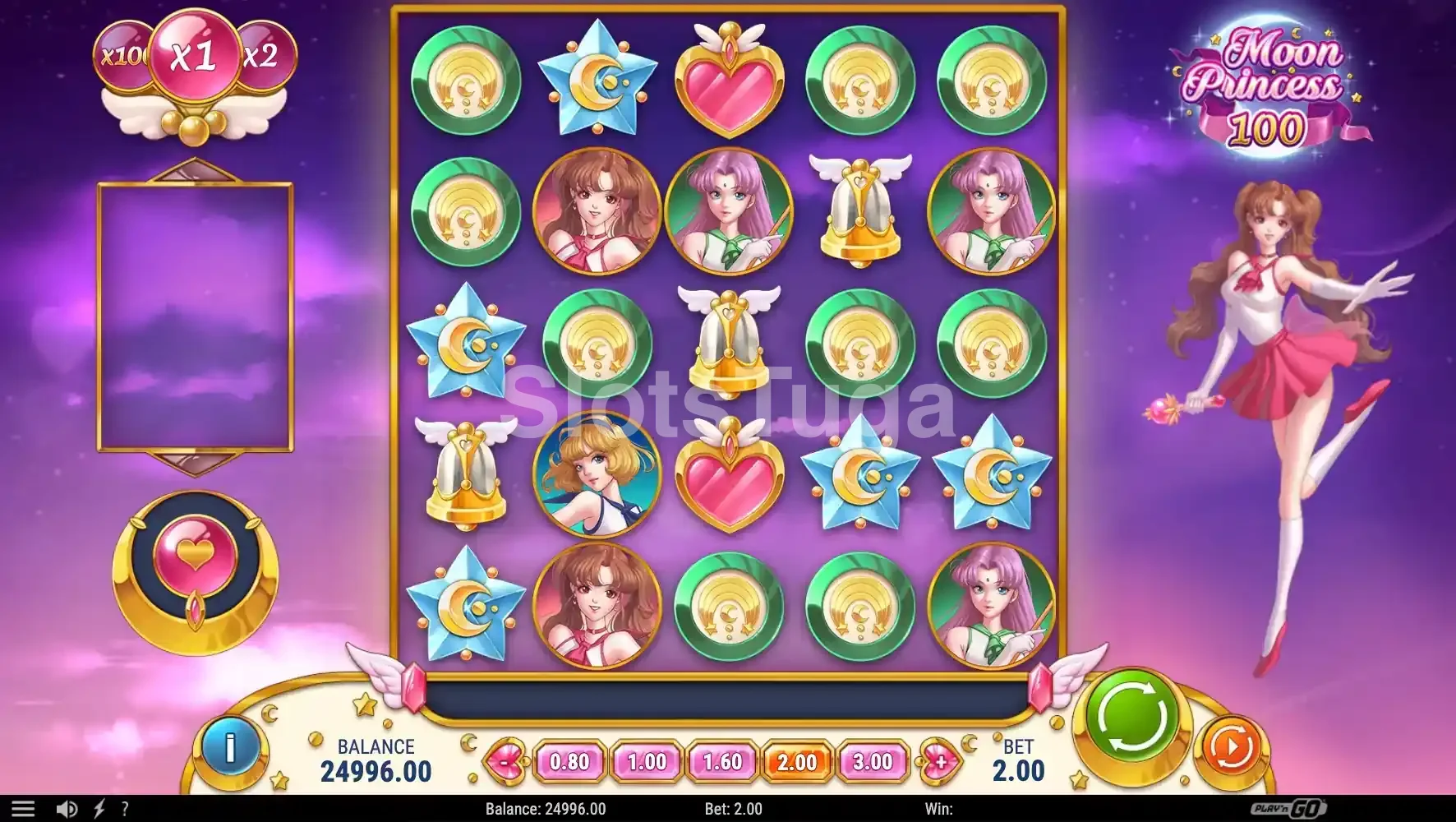Rodada de bônus da Moon Princess 100 com giros grátis