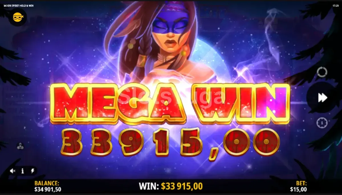 Big win na Moon Spirit Hold & Win com multiplicadores e moedas especiais