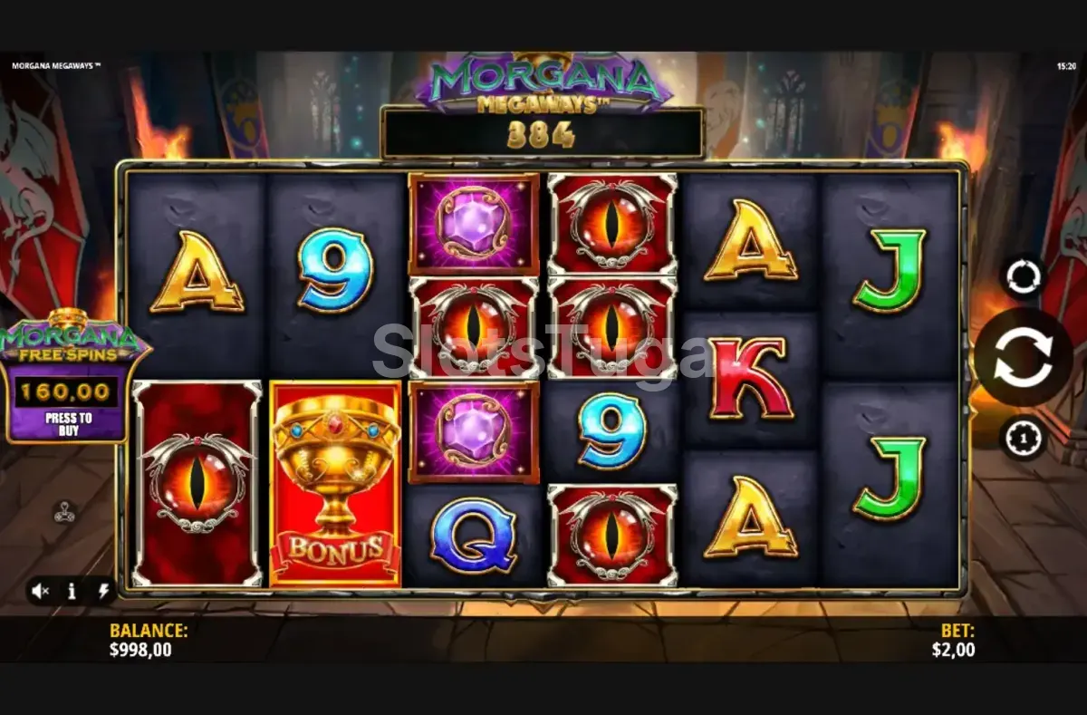 Tela principal do jogo Morgana Megaways da iSoftBet