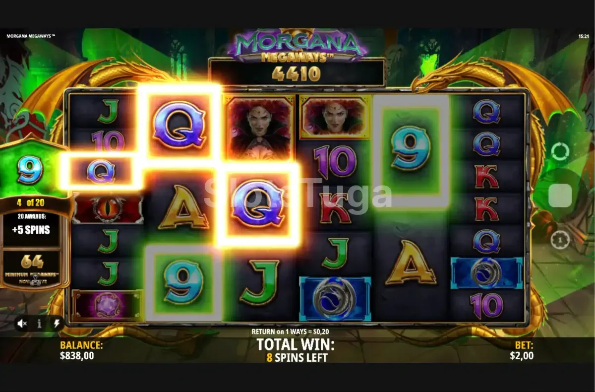 Rodadas grátis ativadas na slot Morgana Megaways