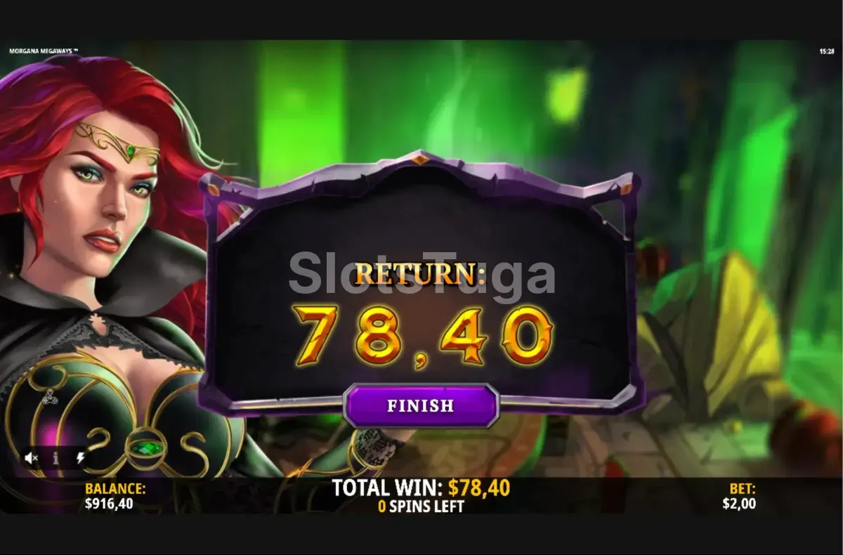 Grande vitória na slot Morgana Megaways da iSoftBet