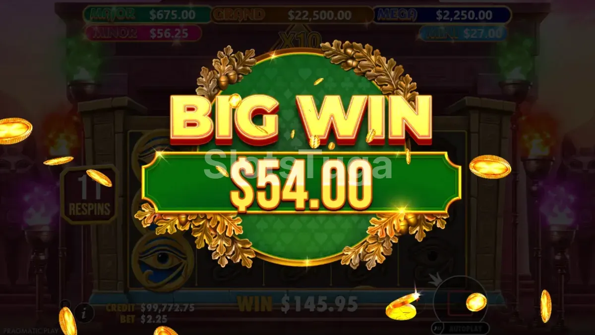 Grande vitória na Mummy's Jewels com multiplicador ativo e jackpot coletado
