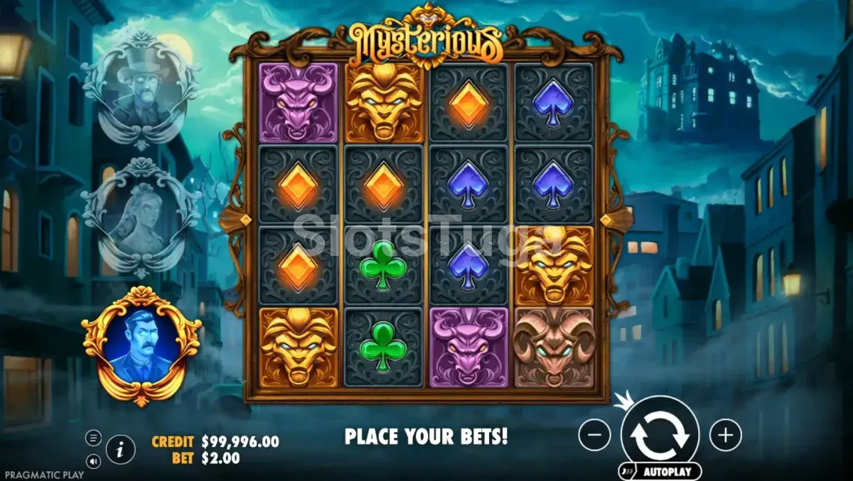 Modo de free spins ativado na slot Mysterious com 6 rolos