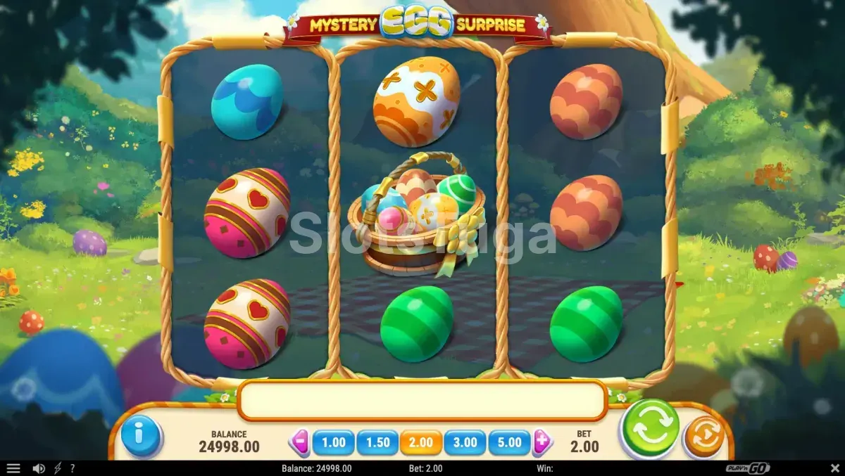 Tela principal da Mystery Egg Surprise com os rolos coloridos em ação