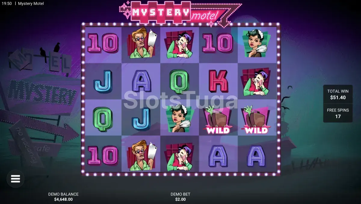 Rodadas grátis na Mystery Motel com multiplicadores Wild