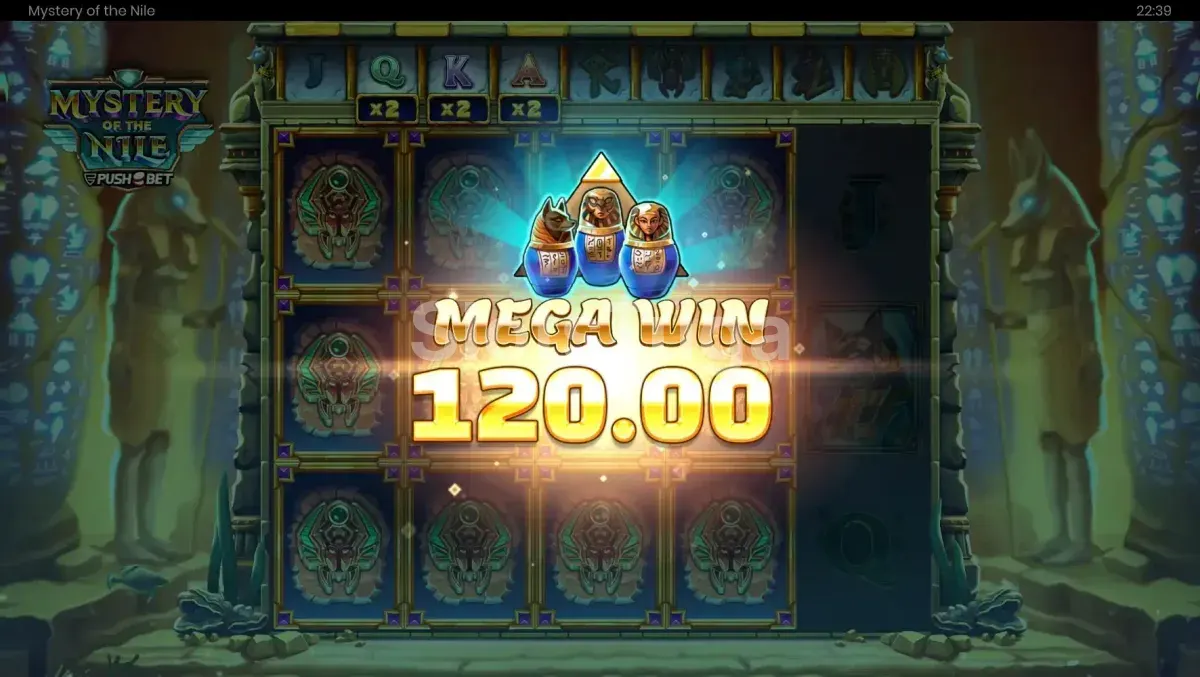 Grande vitória no Mystery of the Nile com multiplicadores ativos