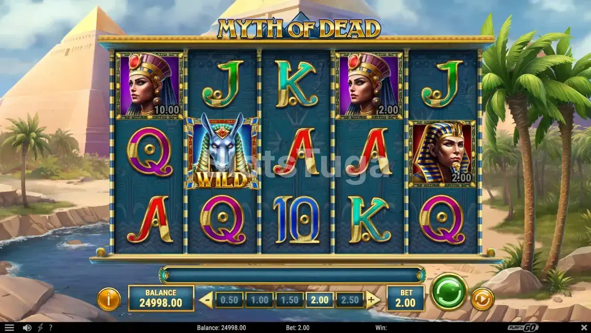 Tela principal do jogo Myth of Dead com os deuses egípcios