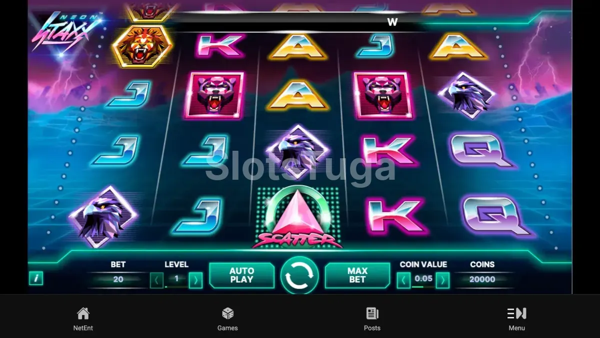 Jogo base da slot Neon Staxx da NetEnt