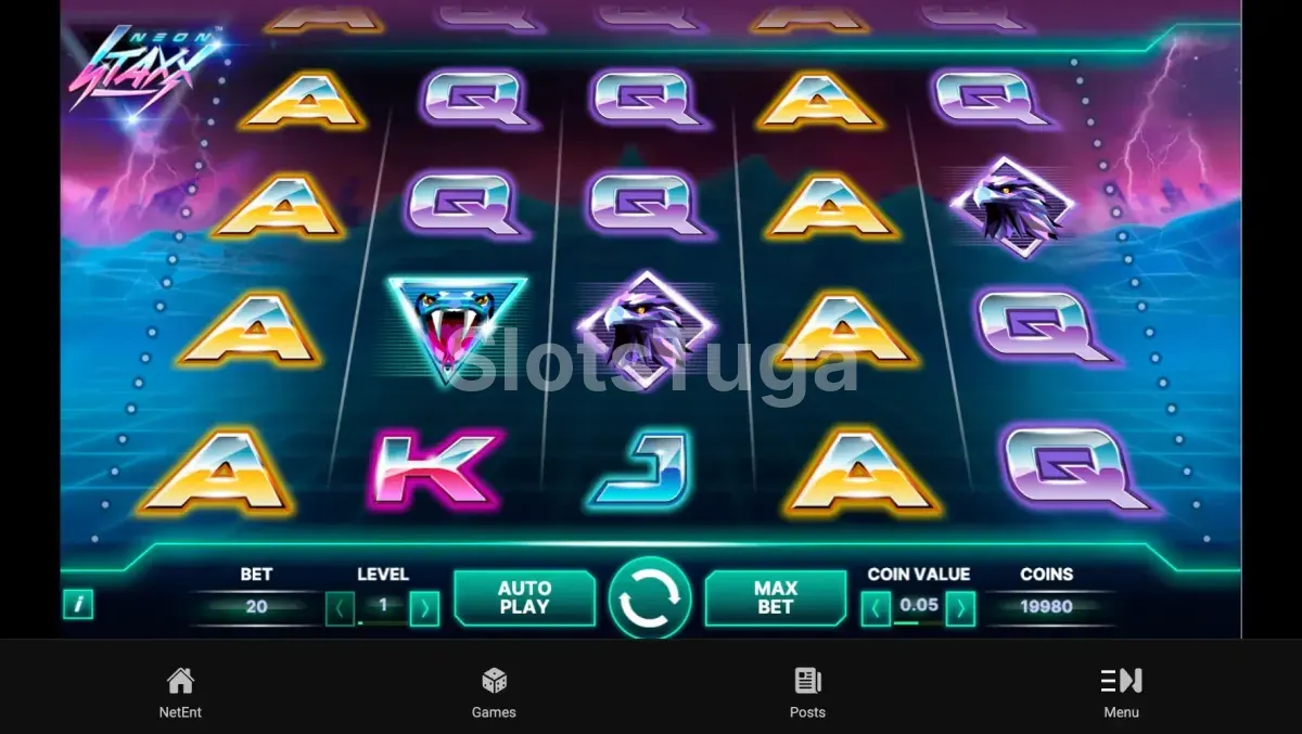 Segunda tela do jogo base da Neon Staxx mostrando SuperStaxx
