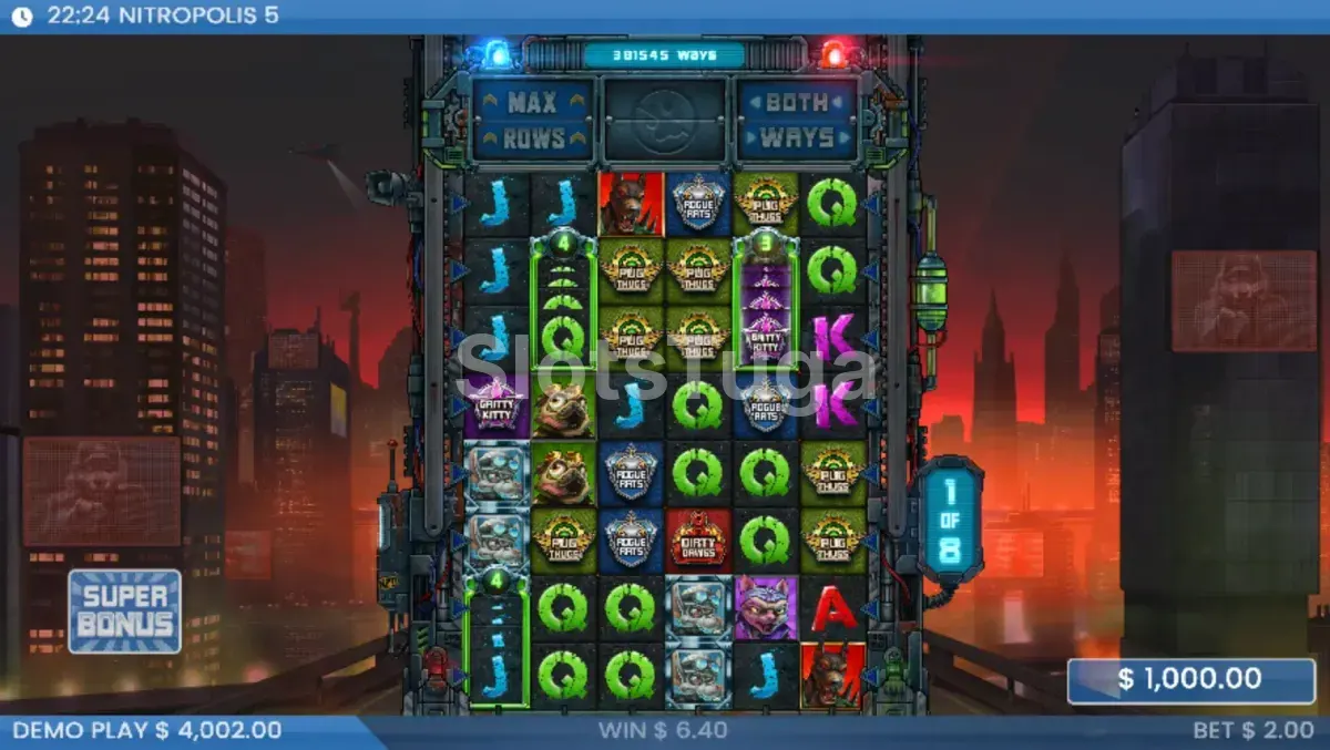 Free spins em ação na Nitropolis 5