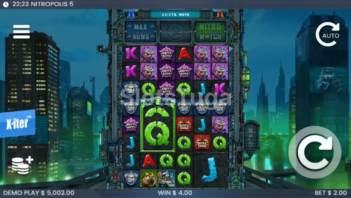 Jogo base da Nitropolis 5 com grid expansível