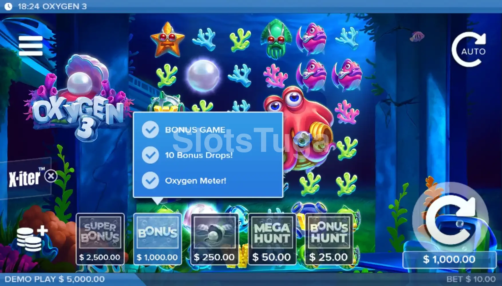 Tela de compra de bônus da Oxygen 3