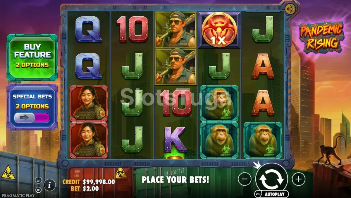 Jogo base da slot Pandemic Rising da Pragmatic Play
