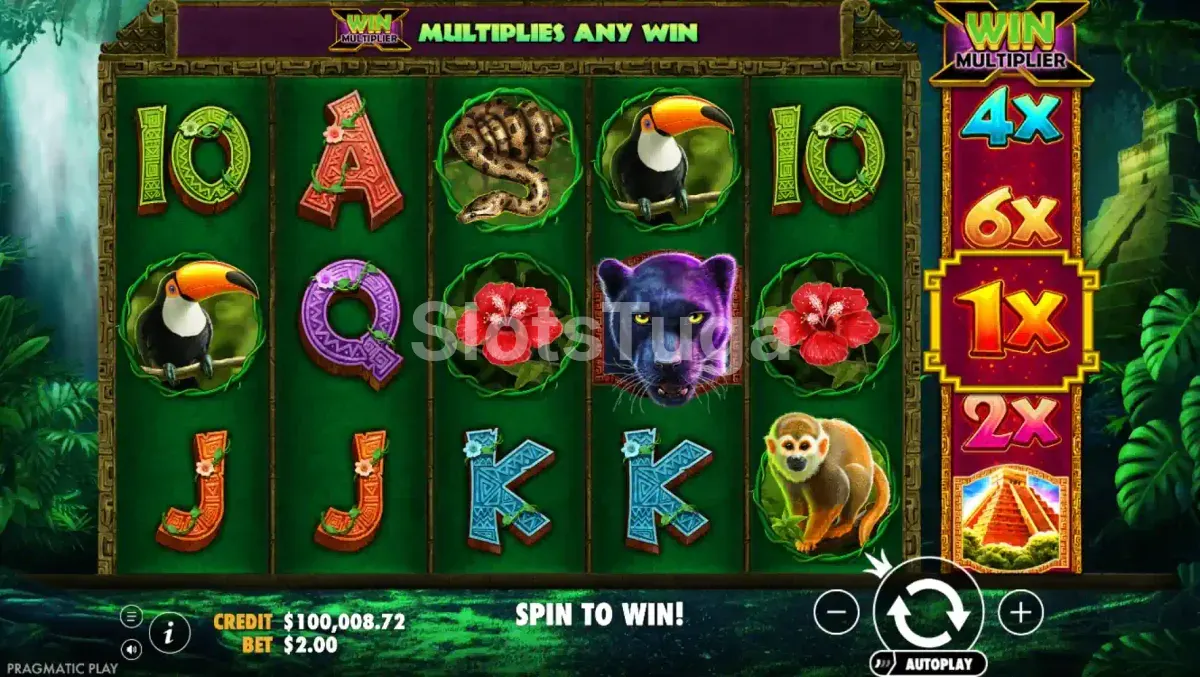 Jogo base da Panther Queen com os rolos em ação