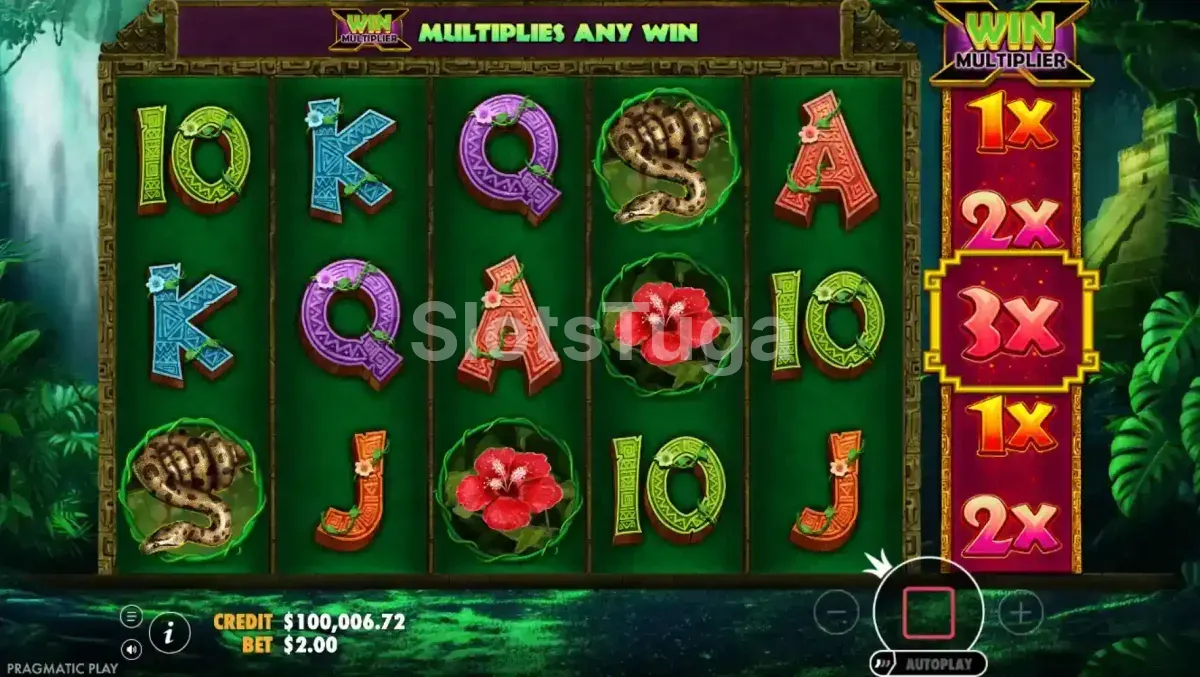 Segunda visão do jogo base da Panther Queen com símbolo wild ativo