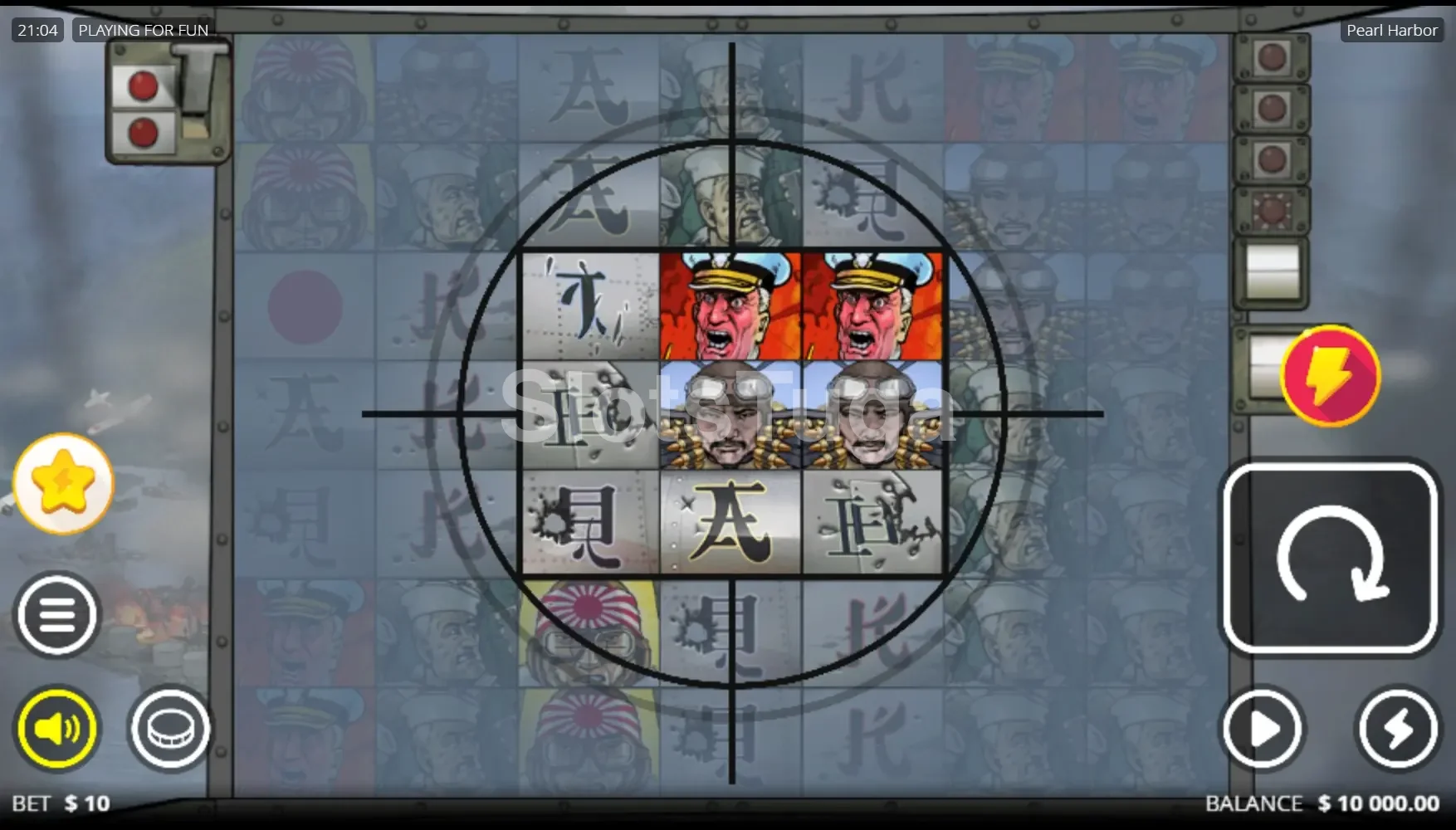 Tela inicial do jogo Pearl Harbor com a grade 7x7