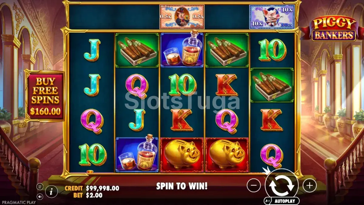 Jogo base da slot Piggy Bankers da Pragmatic Play