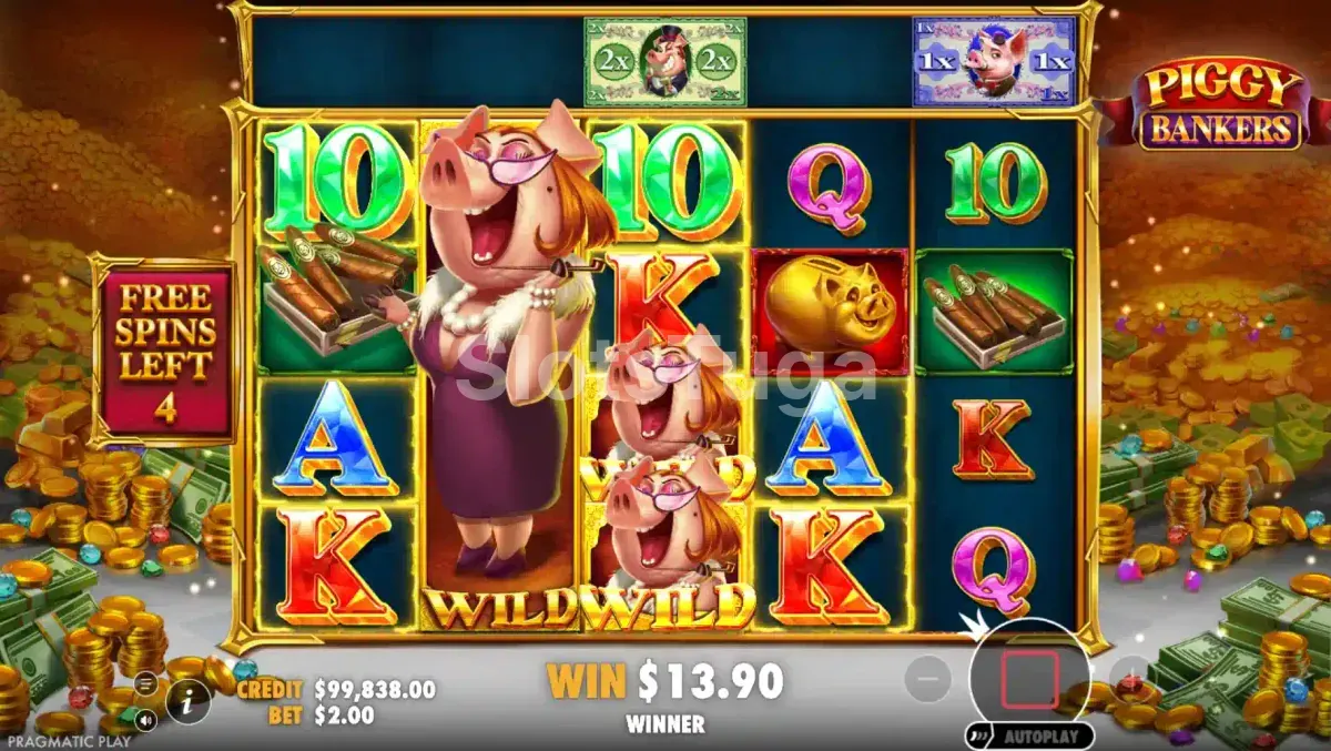 Giros grátis ativados na slot Piggy Bankers