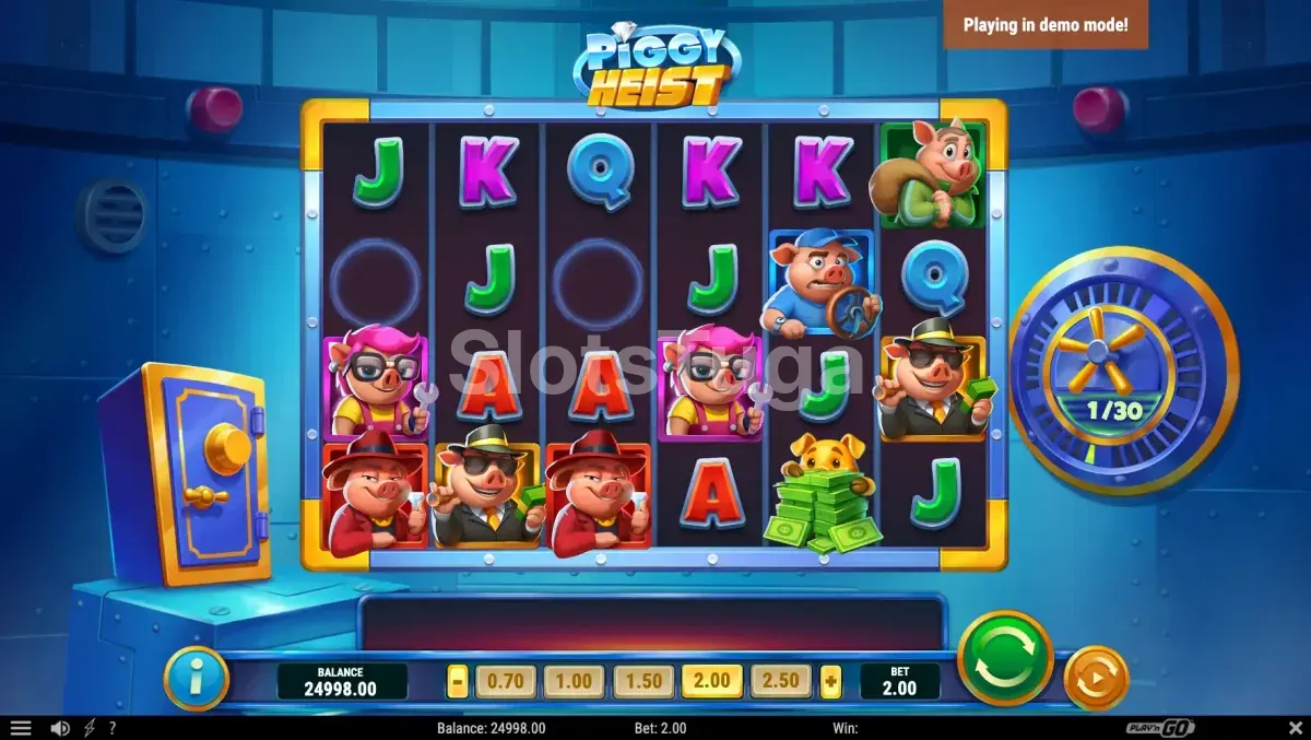 Segunda tela do jogo base do Piggy Heist com recurso ativo