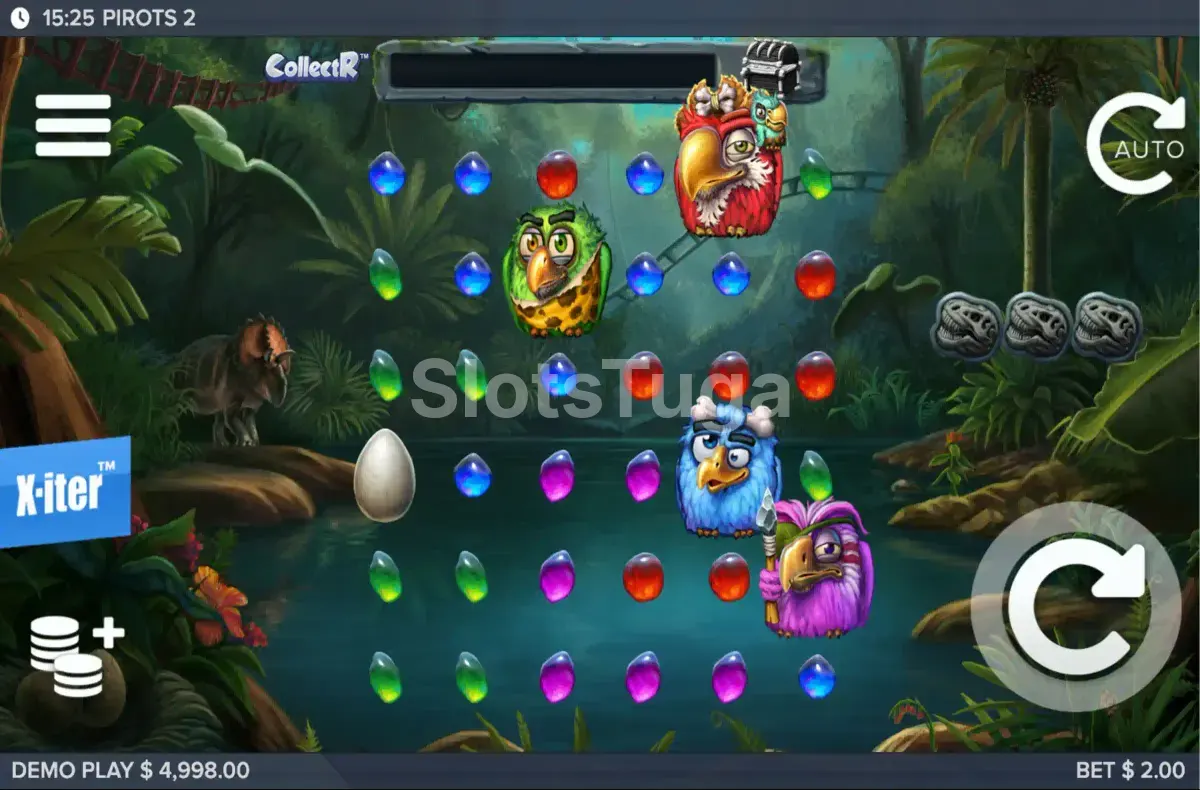 Tela inicial do jogo base da slot Pirots 2