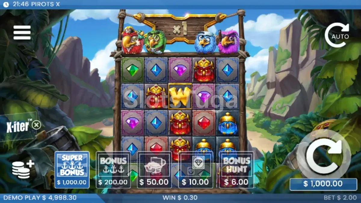 Menu de compra de bônus X-iter da Pirots X