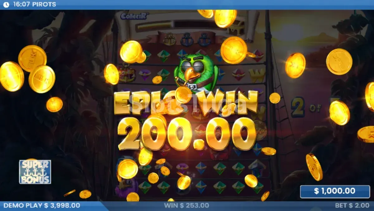Grande vitória no slot Pirots com multiplicadores altos
