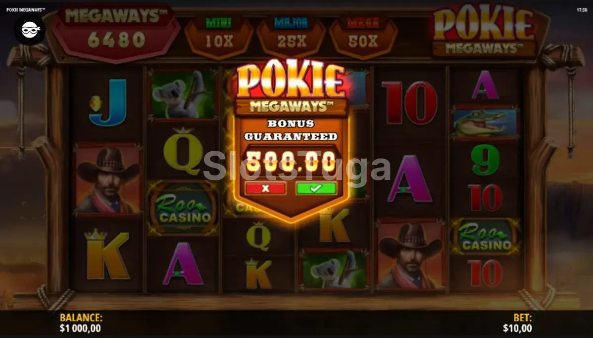 Interface de compra de bônus da Pokie Megaways