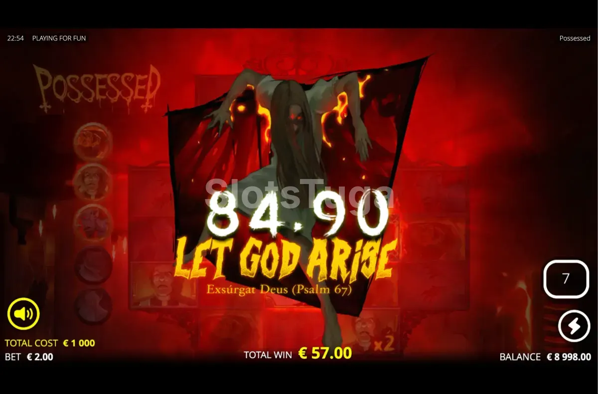 Grande vitória no slot Possessed mostrando o potencial máximo do jogo