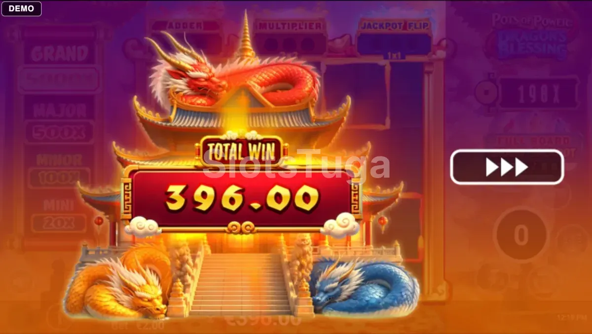 Grande prémio em Pots of Power Dragons Blessing